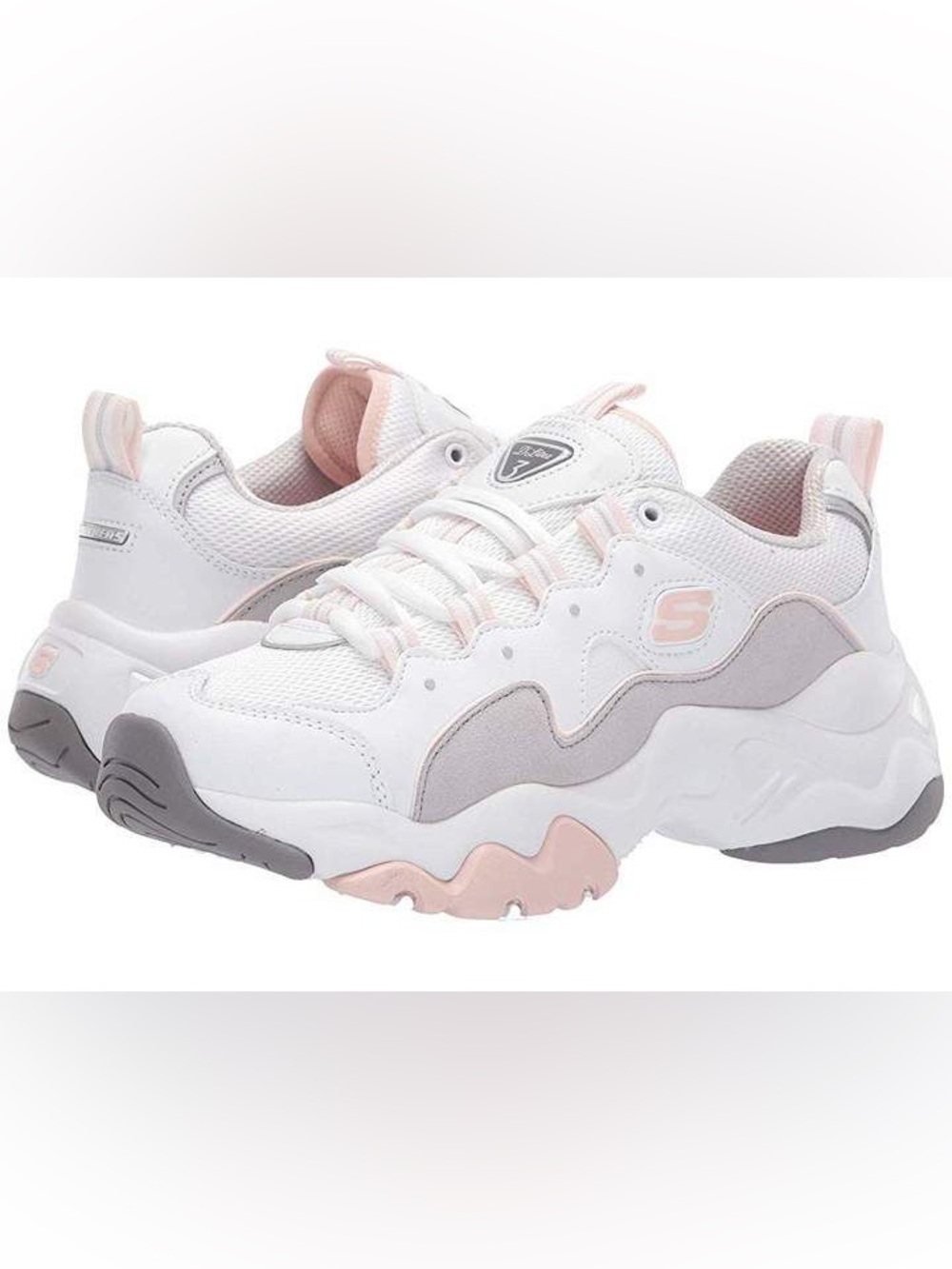 Skechers Women's White, Light Pink & Gray Chunky Athletic Sneakers